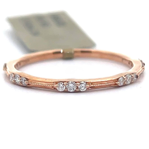 lot 45 image: NEW Natural Diamond Bamboo Stacking Ring in Rose Gold Retail $595 VIDEO