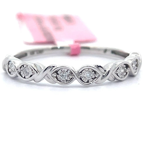 lot 47 image: NEW Natural Diamond Hugs and Kisses XO Ring in White Gold VIDEO