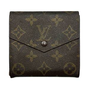 lot 49C image: Louis Vuitton Monogram Canvas French Envelope Wallet with Brown Snap Pre-Owned Retail $795