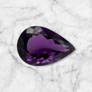 lot 53A image: 27.07 Carat Natural Brazilian Amethyst (Pear Cut) Retail $1,353 VIDEO