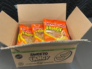 lot 2 image: NC 2 - Sweeto Sour Tangy Gummy Candy 3.5oz Bags, Case of 12 (BBD 082024)