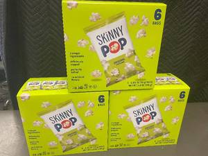 lot 25 image: PA - Assorted Skinny Pop Popcorn, Original, 3 Boxes (18 Bags Total)