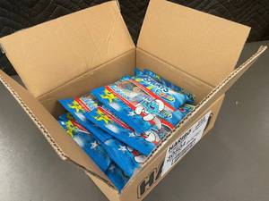 lot 27 image: NC 2 - HARIBO Sour Smurfs Gummy Candy 12-Pack (4 oz each, Best by 62025)
