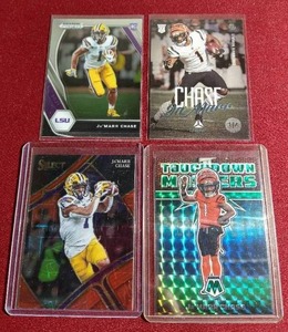 lot 4 image: (4) JaMarr Chase Cards - (2) Rookies & (2) Prizms