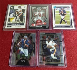 lot 11 image: (5) Justin Fields Rookie Cards