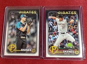 lot 23 image: (2) 2024 Topps Paul Skenes Rookie Cards