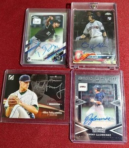 lot 38 image: (4) Certified Baseball Autograph Cards