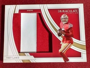 lot 51 image: 2022 Immaculate Trey Lance Jersey Card - #d25