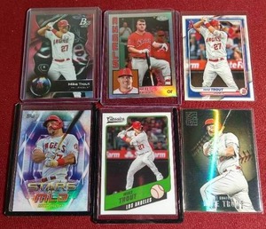 lot 52 image: (6) Mike Trout Cards