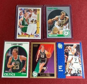 lot 58 image: (5) Larry Bird Cards