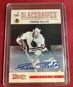 lot 60 image: 2012-13 Classics Pierre Pilote Autograph Card