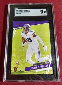 lot 63 image: 2020 Prestige Justin Jefferson Rookie Card - SGC 9