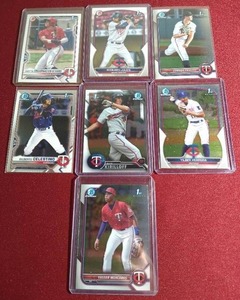 lot 82 image: (7) Minnesota Twins 1st Bowman Prospect Cards