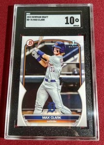 lot 90 image: 2023 Bowman Max Clark 1st Bowman - SGC 10