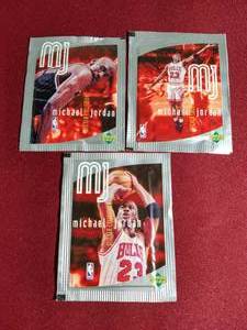 lot 92 image: (3) Unopened 1998 Upper Deck Michael Jordan Sticker Packs