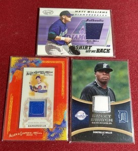 lot 101 image: (3) Baseball Jersey Patch Cards