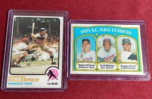 lot 105 image: (2) Vintage Harmon Killebrew Cards