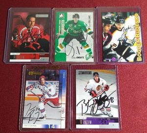 lot 112 image: (5) Autographed Hockey Cards