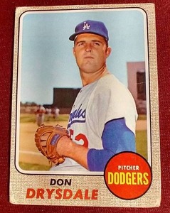 lot 127 image: 1968 Topps Don Drysdale