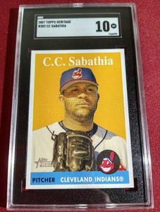 lot 153 image: 2007 Topps Heritage CC Sabathia - SGC 10