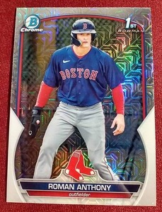 lot 163 image: 2023 Chrome 1st Bowman Roman Anthony Mojo Refractor