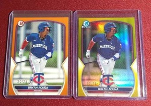 lot 171 image: (2) Numbered Bowman Bryan Acuna Prospect Cards - 75 & 25