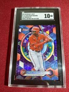 lot 177 image: 2023 Bowmans Best Cristhian Vaquero Refractor Prospect Card #d250 - SGC 10