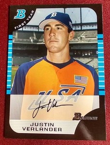lot 180 image: 2005 Bowman Justin Verlander Rookie Card
