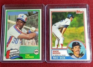 lot 181 image: (2) Baseball HOFer Rookies - Tim Raines & Wade Boggs