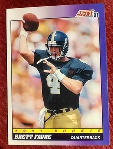 lot 190 image: 1991 Score Brett Favre Rookie Card
