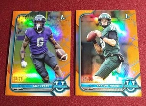 lot 203 image: (2) Chrome Football 1st Bowman Refractors - Both #d25