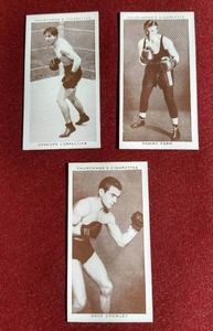 lot 205 image: (3) 1938 Churchmans Cigarettes Boxing Cards - GREAT Condition