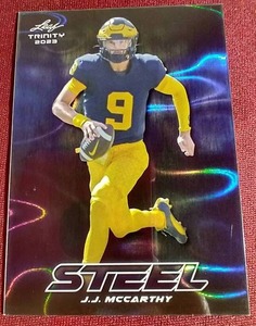 lot 214 image: 2023 Leaf Trinity JJ McCarthy Rookie Card - #d99