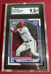 lot 215 image: 2024 Bowman Dylan Crews 1st Bowman Chrome Card - SGC 9.5