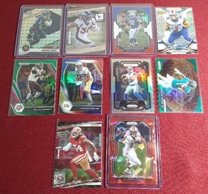 lot 221 image: (10) Football Prizm Cards