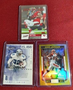 lot 223 image: (3) Numbered Football Cards - All Stars
