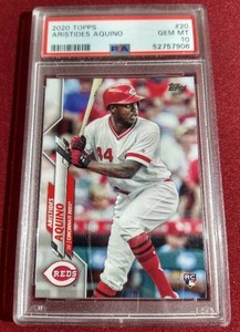 lot 224 image: 2020 Topps Aristides Aquino Rookie Card - PSA 10