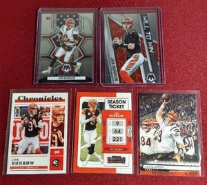 lot 230 image: (5) Joe Burrow Cards
