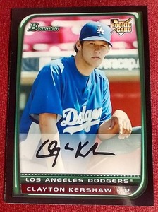lot 234 image: 2008 Bowman Clayton Kershaw Rookie Card