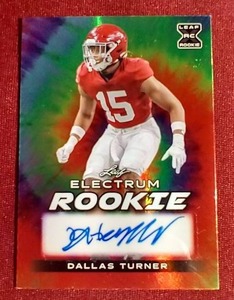lot 241 image: 2024 Leaf Electrum Dallas Turner Autograph Rookie Card - #d25