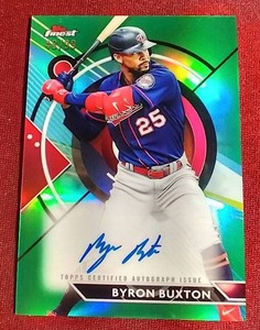 lot 242 image: Topps Finest Byron Buxton Autograph Refractor Card - #d99