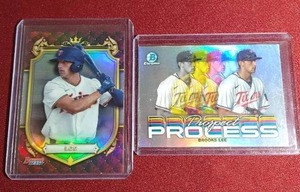 lot 245 image: (2) Brooks Lee Prospect Refractor Cards