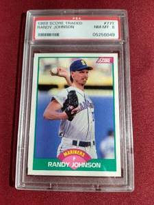 lot 250 image: 1989 Score Randy Johnson Rookie Card - PSA 8