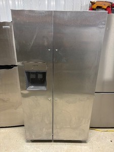 lot 2 image: Frigidaire -36 in. 26 cu. ft. Standard Depth Side by Side Refrigerator in Stainless Steel  Model # frss2623asm  MSRP $1,399