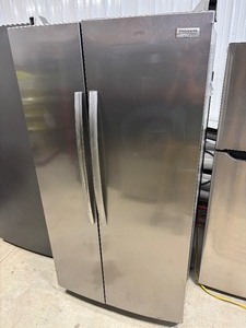 lot 3 image: Frigidaire -Gallery 36 in. 26 cu. ft. Standard Depth Side-by-Side Refrigerator in Stainless Steel with Internal Water Dispenser  Model # grsn2620af0  MSRP $1,599