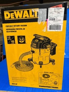 lot 8 image: DEWALT WetDry Vacuum , 12-Gallon, 5 12 HP- New opened box- Retail $150