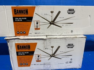 $949.99 Retail - Bannon 120in. High-Volume Ceiling Fan, 40,000 CFM, 1/9 HP- New- Never Installed- All parts accounted for