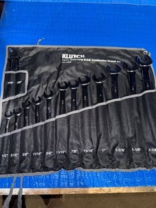 lot 33 image: Klutch 14 piece extra long SAE wrench set
