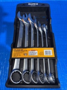lot 38 image: Klutch 6-Pc. SAE Jumbo Combination Wrench Set, Model# 315168A- Brand NEW