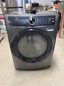 lot 44 image: Scratch and dent-8 cu. ft. vented Front Load Stackable Electric Dryer in Titanium with LuxCare Dry and Perfect Steam MSRP - $1349 Model # ELFE7637AT